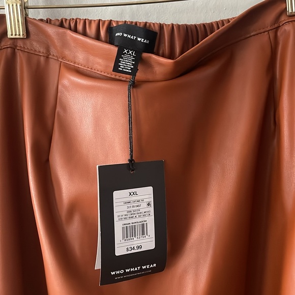 Plus size Who What Where Faux Leather Rust Skirt size XXL - NWT - Picture 6 of 6